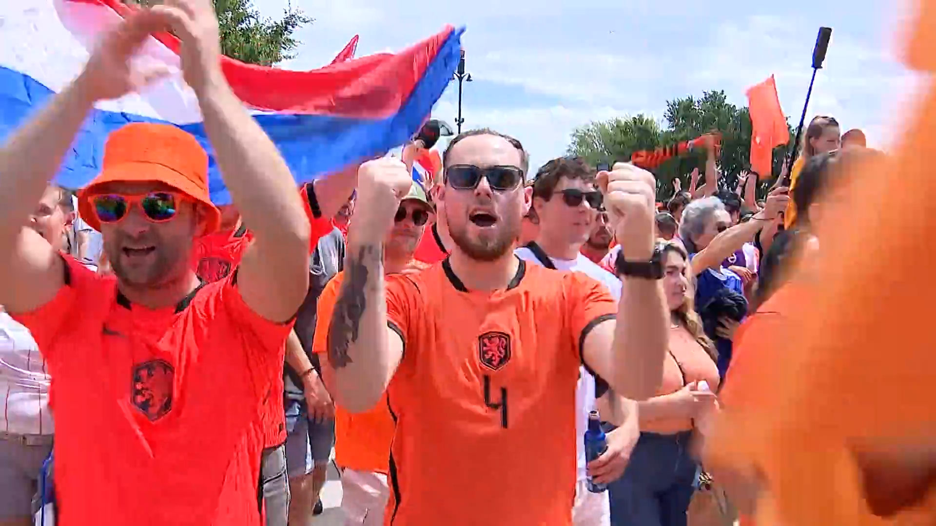 Dutch fans take over Arlington with “Orange Fanwalk” and the Dutch Orange Bus<br>The Netherlands played Japan at 'Dallas' stadium, before taking on Sweden and Tunisia in Group F play.