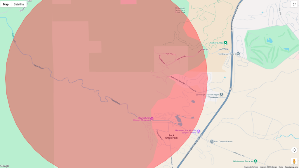 Pre-evac area near Cheyenne Mountain.