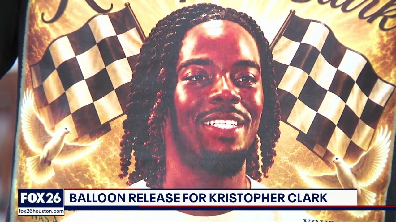 Balloon release in Houston for Kristopher Clark