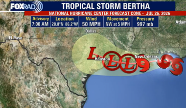 Tropical Storm Bertha tracker: Houston impacts, path, live radar