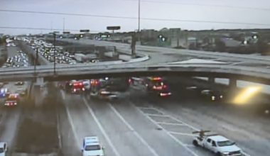 Harris County crash: Vehicle falls from HOV lane onto Southwest Freeway, roadway closed