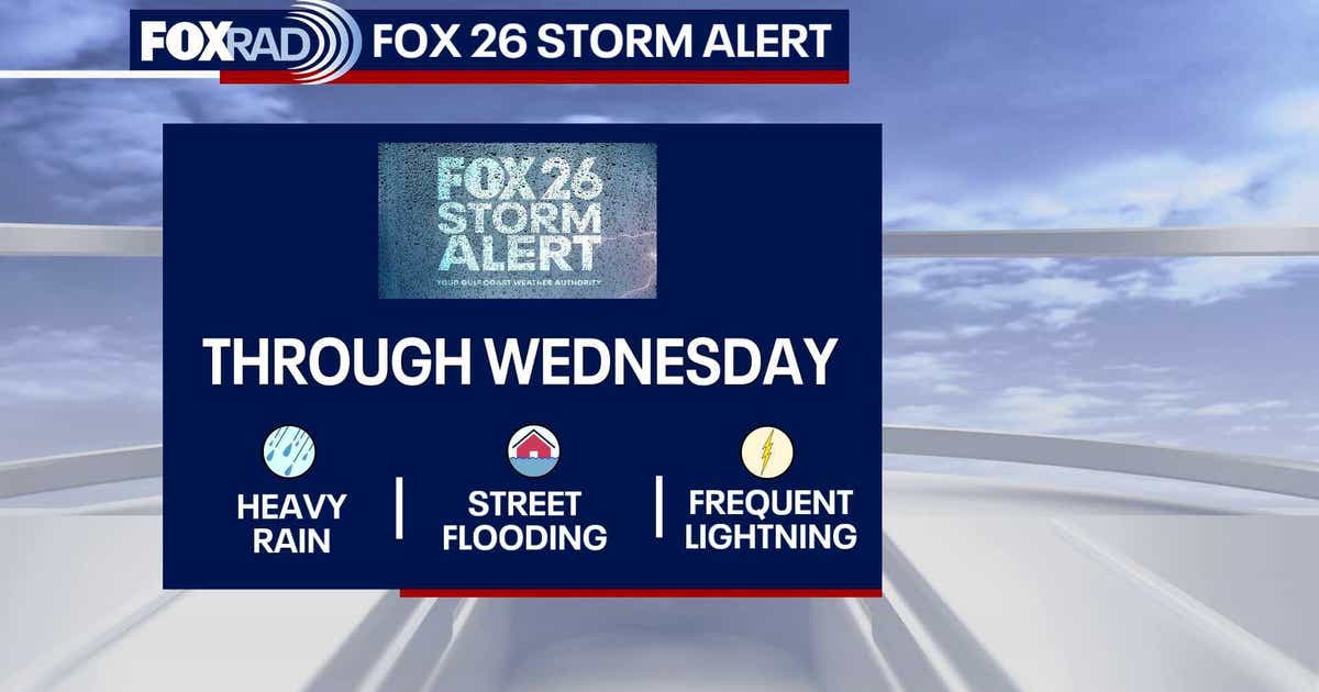 Houston weather: Another round of downpours possible on Wednesday, FOX 26 Storm Alert extended
