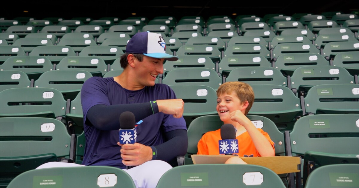 KRIS 6 Hooks Kid Reporter Trenton Beseda interviews pitcher Brett Gillis