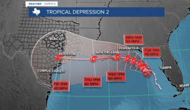Tropical Depression forms, to move towards Texas this week