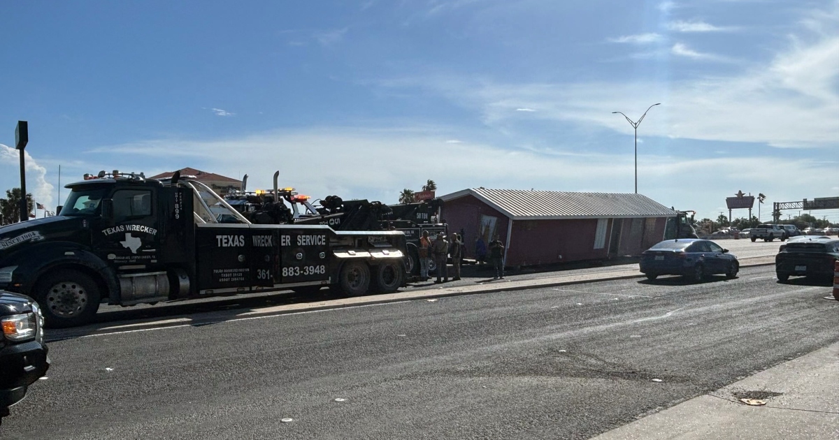 Mobile home overturns on SPID on-ramp after tire blowout