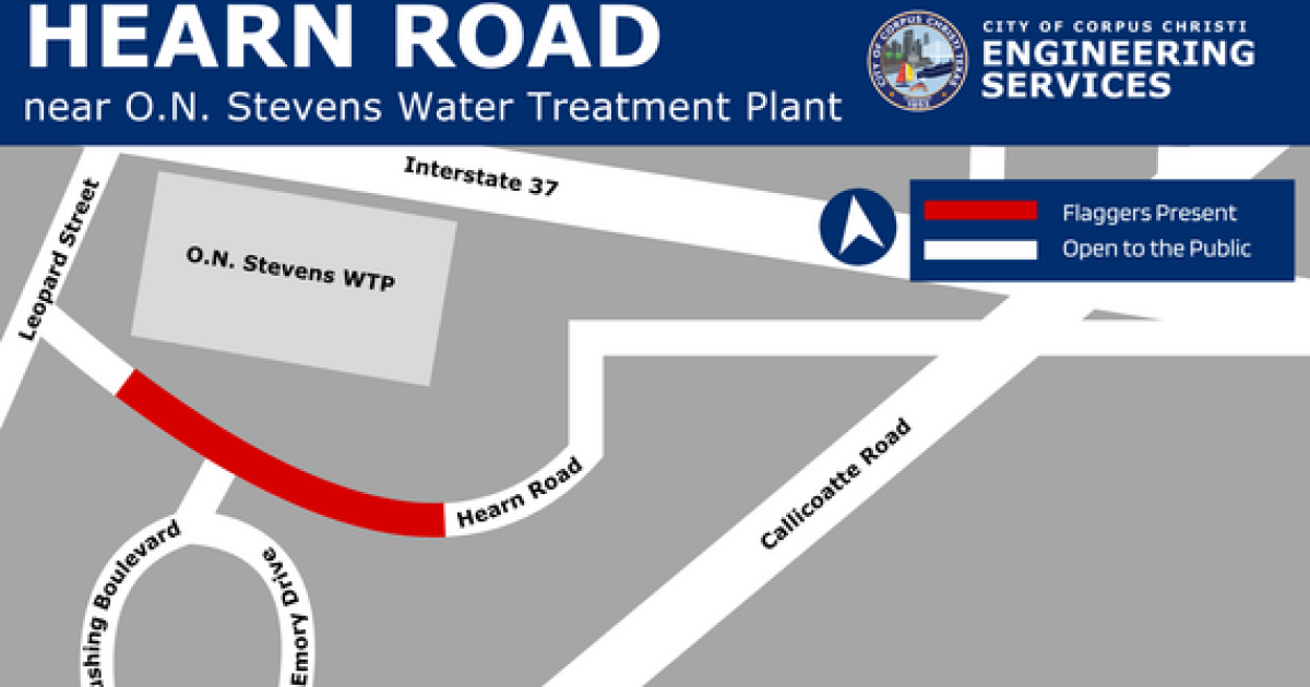 Hearn Road closing Monday for utility work near water plant