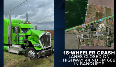 18-wheeler crash closes lanes on Highway 44 in Banquete