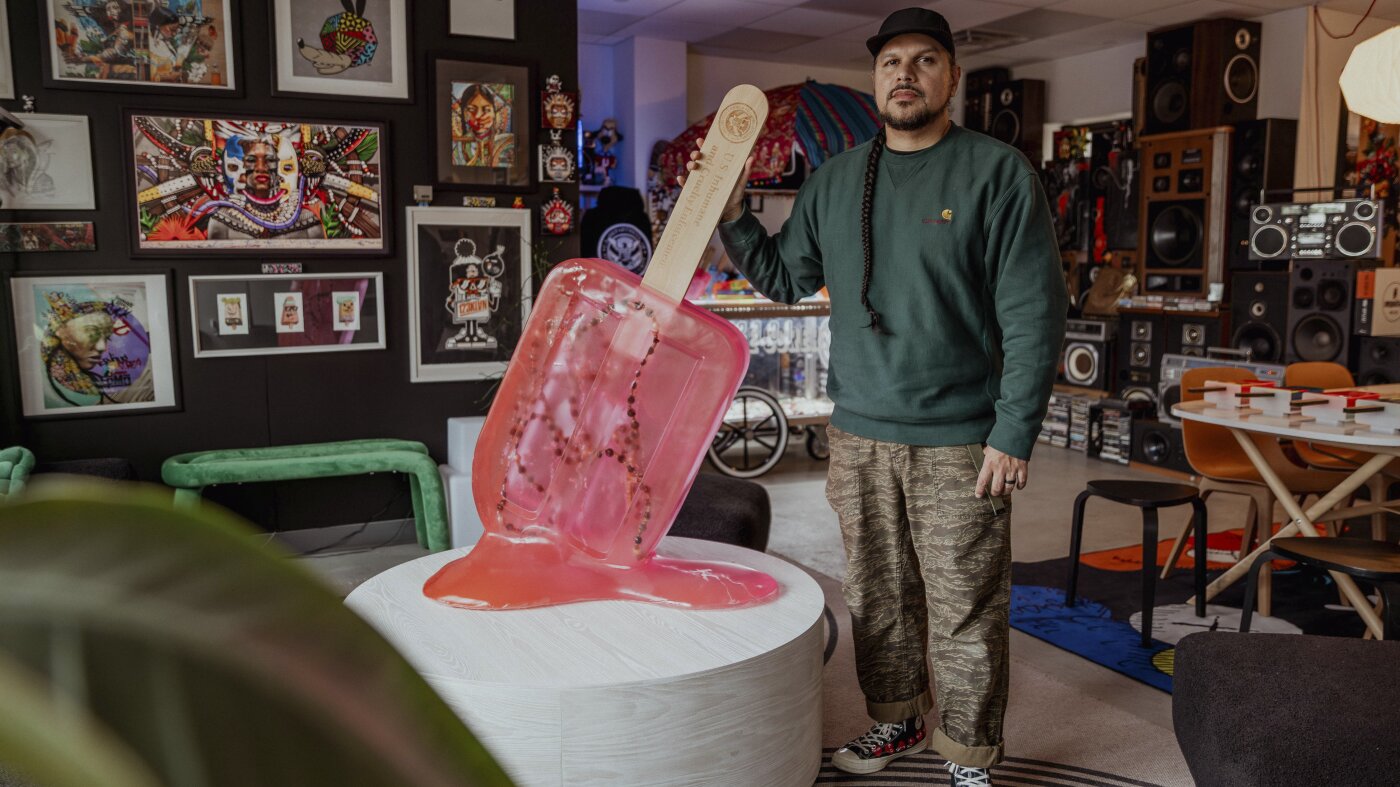 An artist's 'I.C.E. pop' exhibition was shut down within days at a Texas university : NPR
