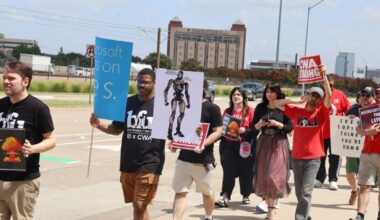 Union workers rally against Xbox layoffs, fight for protections at Richardson protest