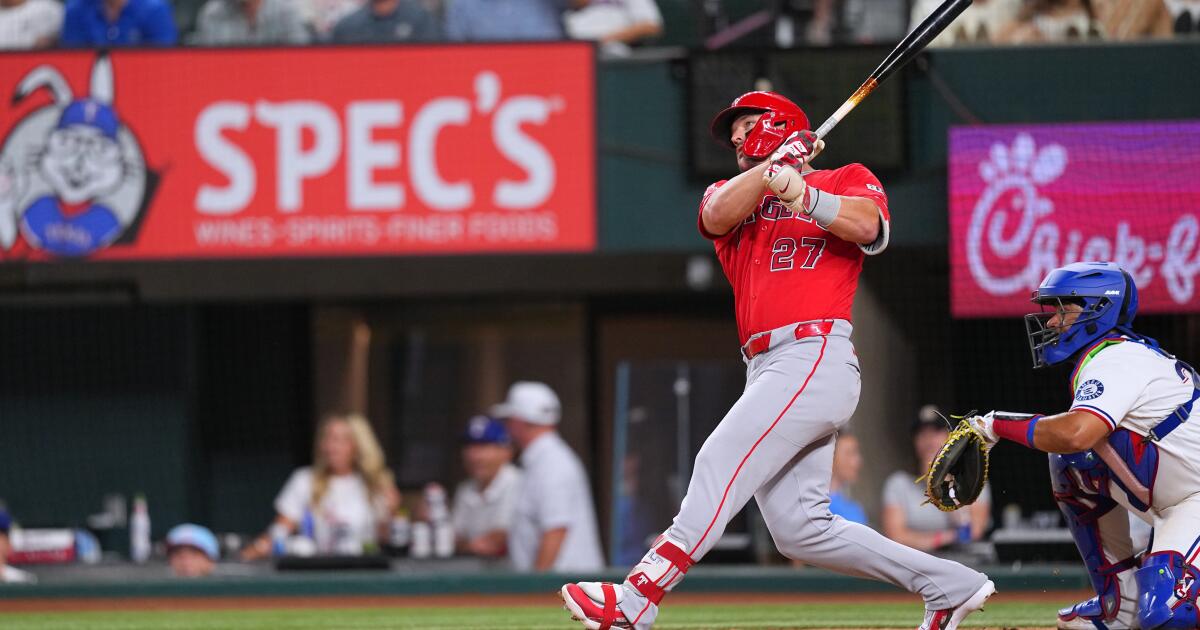 Mike Trout homers in return, Jo Adell homers twice and Angels rout the Rangers