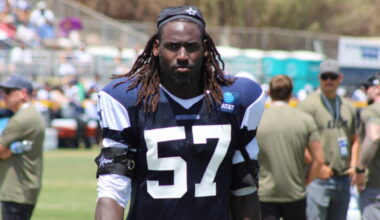 How has rookie Malachi Lawrence progressed in training camp?