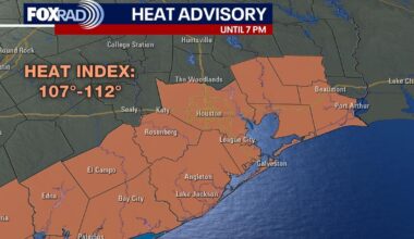 Houston weather: Spotty rain chances amid heat advisory