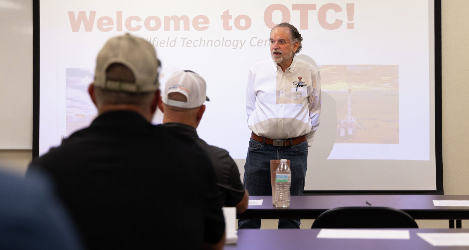 Dr. Marshall Watson, chair of the Bob L. Herd Department of Petroleum Engineering at Texas Tech, addressed the initial class at the RRC Field Inspector Training program.