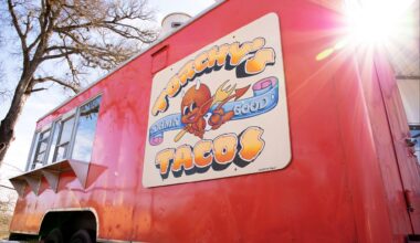 Torchy's Tacos' original food trailer from its inaugural South First Street outpost in Austin. The Texas-founded chain is celebrating 20 years in business after its founding in 2006.