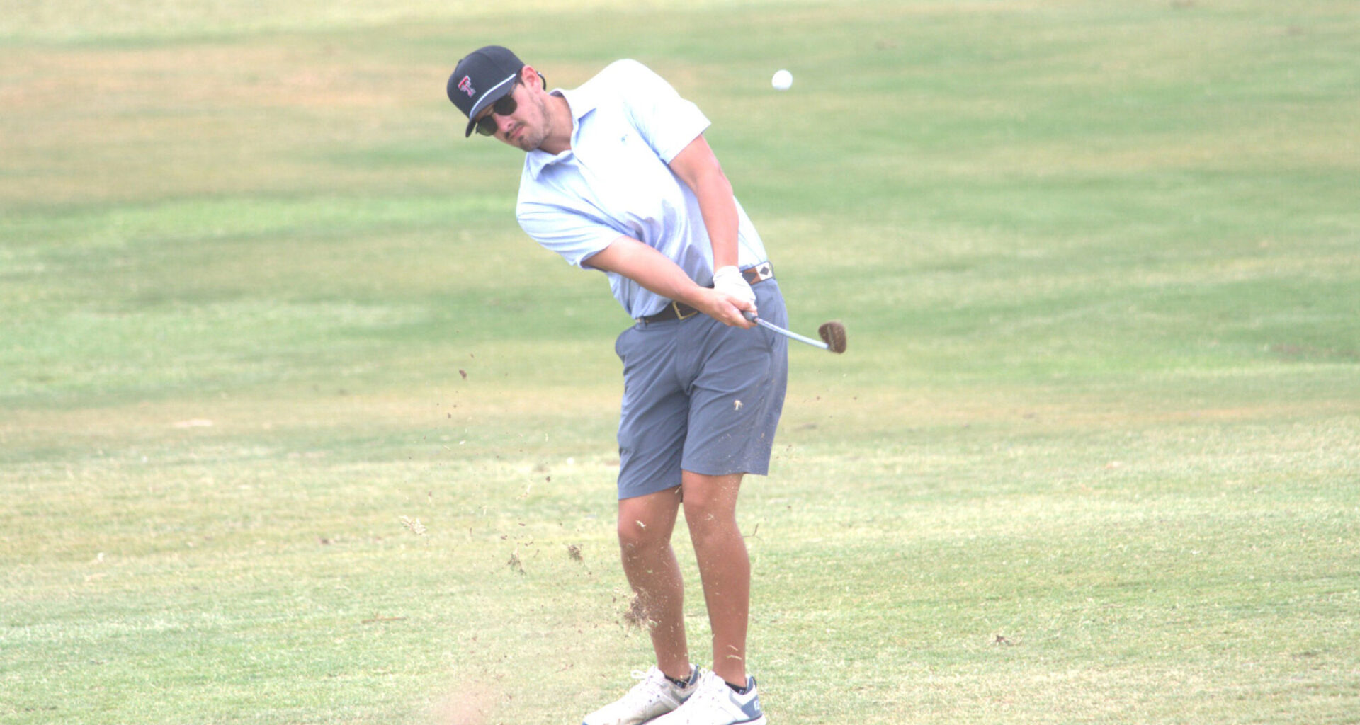 Richman Houston hits an approach shot at the third hole during the Star Electric Midland Men's City Golf Championship, Aug. 1, 2026, at Hogan Park's Roadrunner Course. 