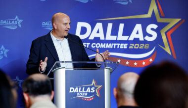 Trump aide John Hiller, CEO of the Republican Party’s midterm convention, discusses preparations for the two-day gathering during a media event Wednesday in Dallas. The convention is scheduled Sept. 9-10 at the American Airlines Center.