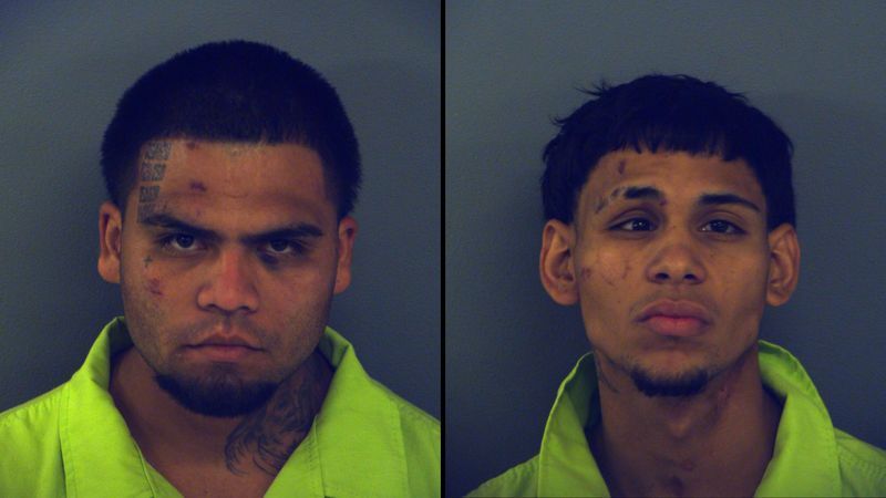 Mugshots: Angel Aaron Flores (left), Rafael De Jesus Bustillos (right). Credit: EPPD