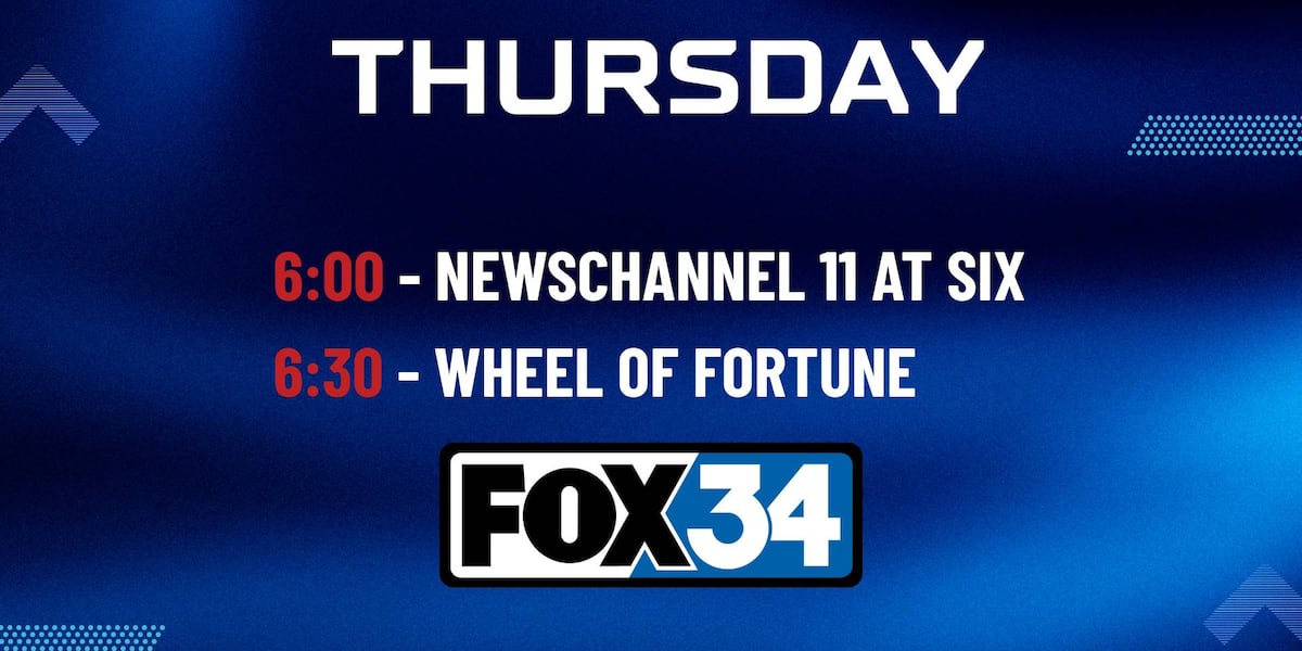 Watch NewsChannel 11 at Six Thursday on FOX34