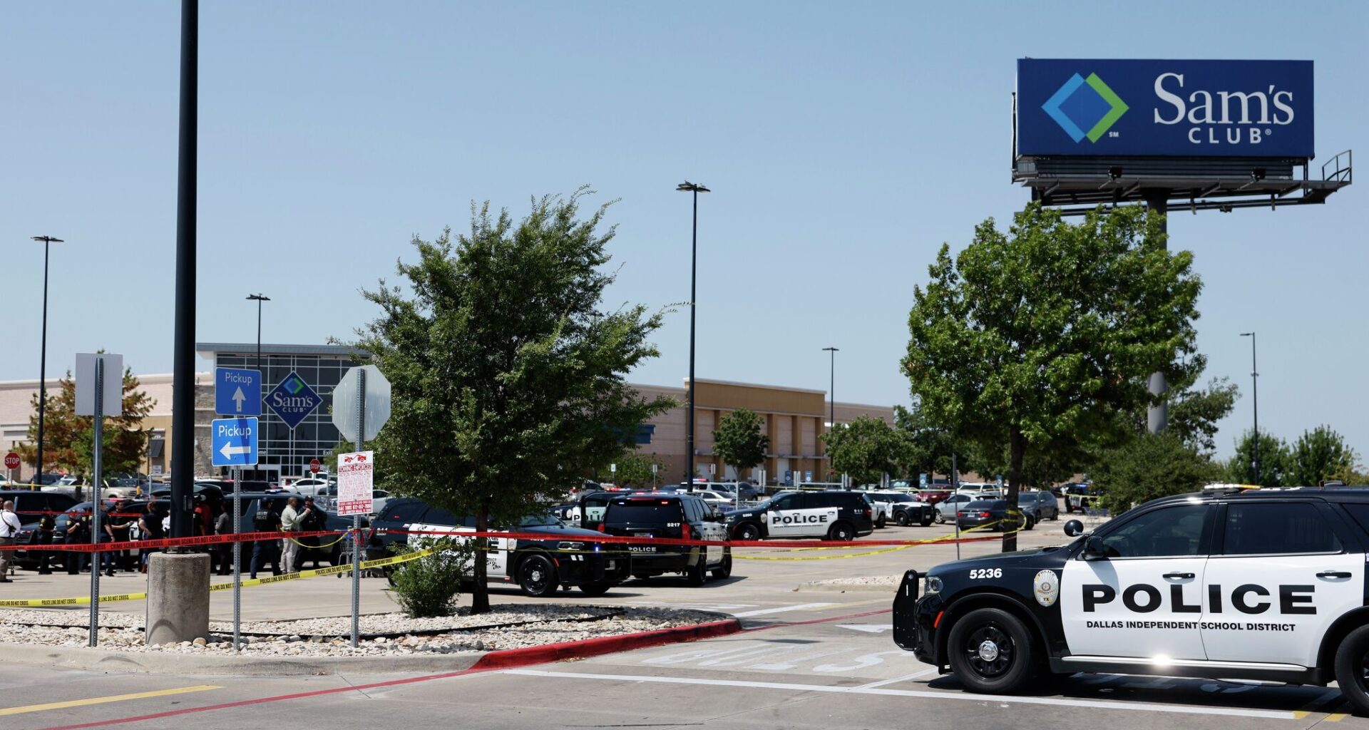 An officer with the Dallas Independent School District was shot and wounded near a Sam's Club on Aug. 6, 2026. 