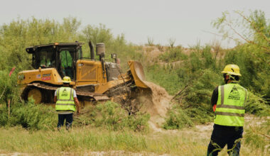 Federal contractors begin border barrier construction near Santa Elena Canyon, inside Big Bend National Park. August 6, 2026.