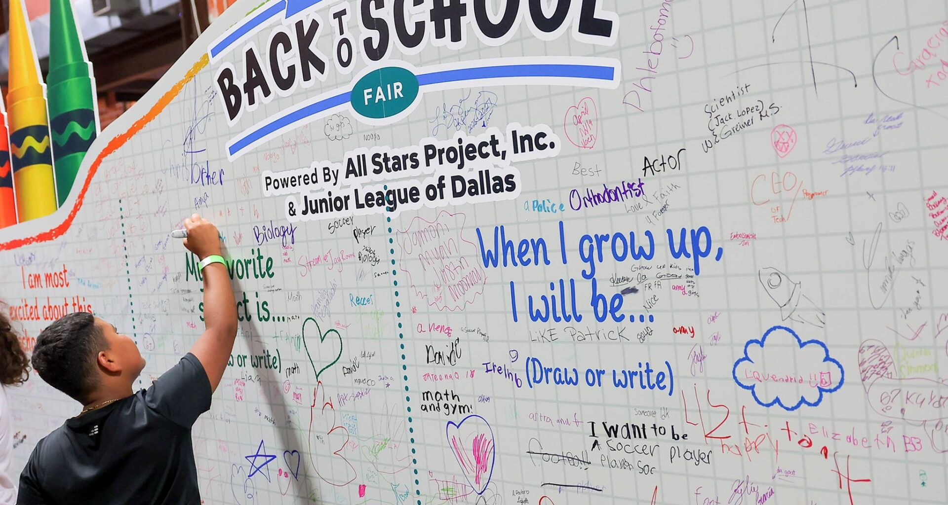 Students shared their dreams at the Mayor’s Back to School Fair on Aug. 7, 2026, at Fair Park in Dallas.