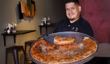 Viral giant calzone draws diners to Arlington, Texas pizza shop