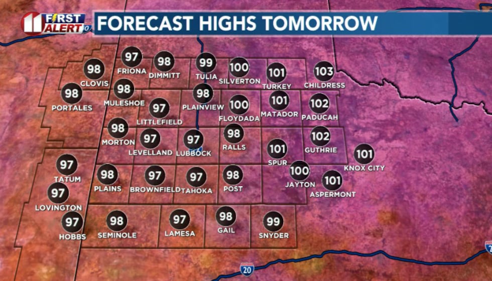 Highs tomorrow