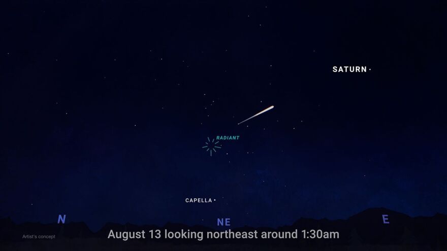 NASA recommends looking northeast, toward the constellation Perseus, then letting your eyes wander.