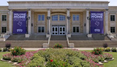 The Mary Couts Burnett Library pictured on the campus of TCU on Aug. 5, 2025, in Fort Worth.
