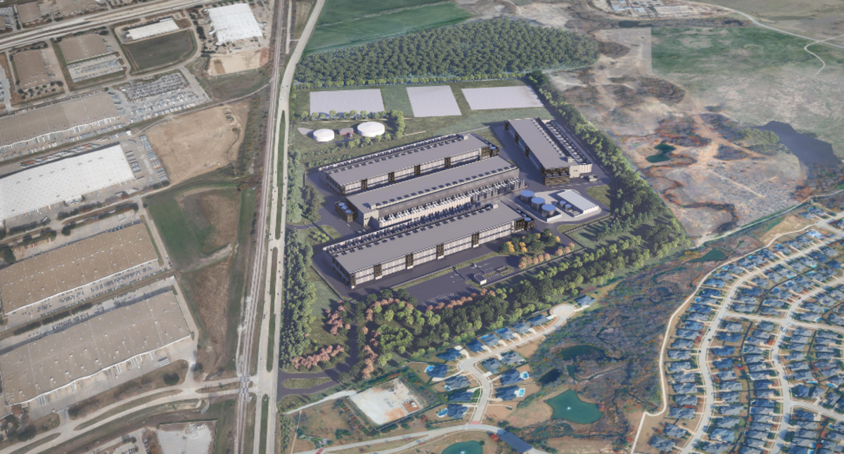 Rendering of the proposed Circle T Data Center at 13580 Denton Highway in Westlake.