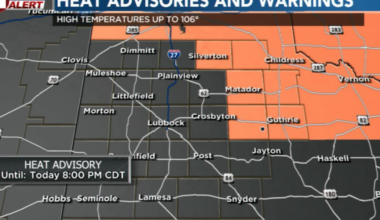 Heat Advisory in effect; Isolated storms possible on Caprock