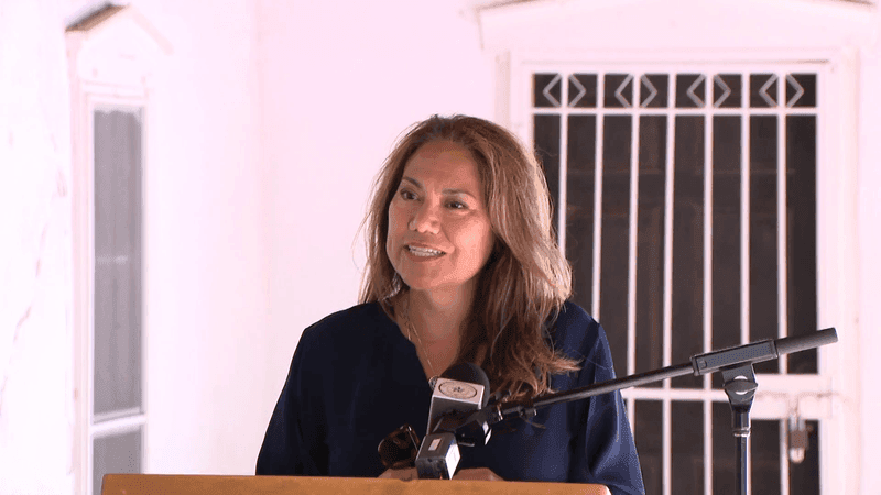 El Paso Congresswoman Veronica Escobar during the announcement of a new initiative set to help small businesses grow in El Paso's Mission Trail. Credit: KFOX14/CBS4