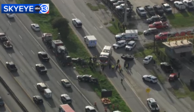 Deadly crash on East Freeway forces full closure of westbound, service lanes, authorities say
