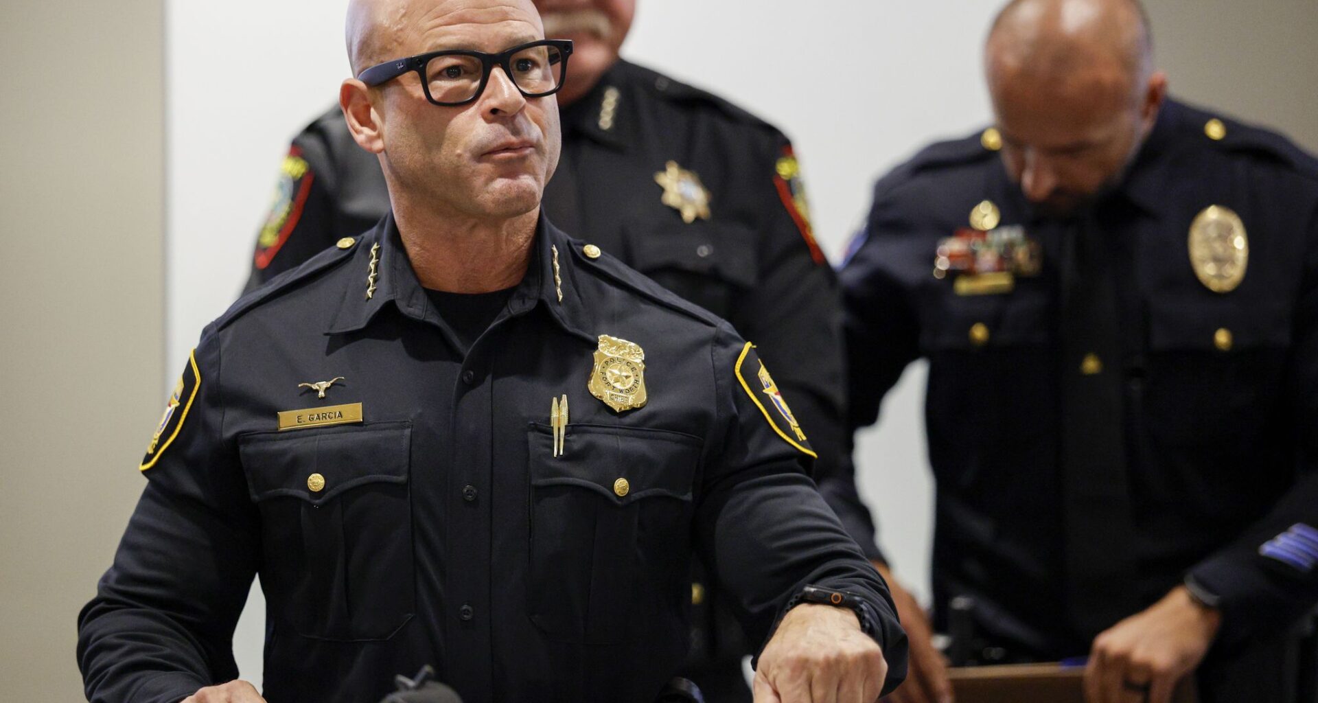 Tarrant County Sheriff Bill Waybourn speaks during a news conference about law enforcement activity around the FIFA World Cup on Monday, Aug. 17, 2026, in Fort Worth.