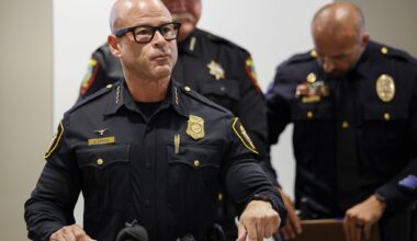 Tarrant County Sheriff Bill Waybourn speaks during a news conference about law enforcement activity around the FIFA World Cup on Monday, Aug. 17, 2026, in Fort Worth.