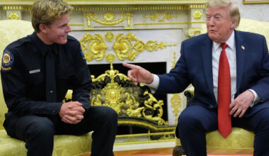 Trump praises teen lifeguard, Texas boy he rescued at White House