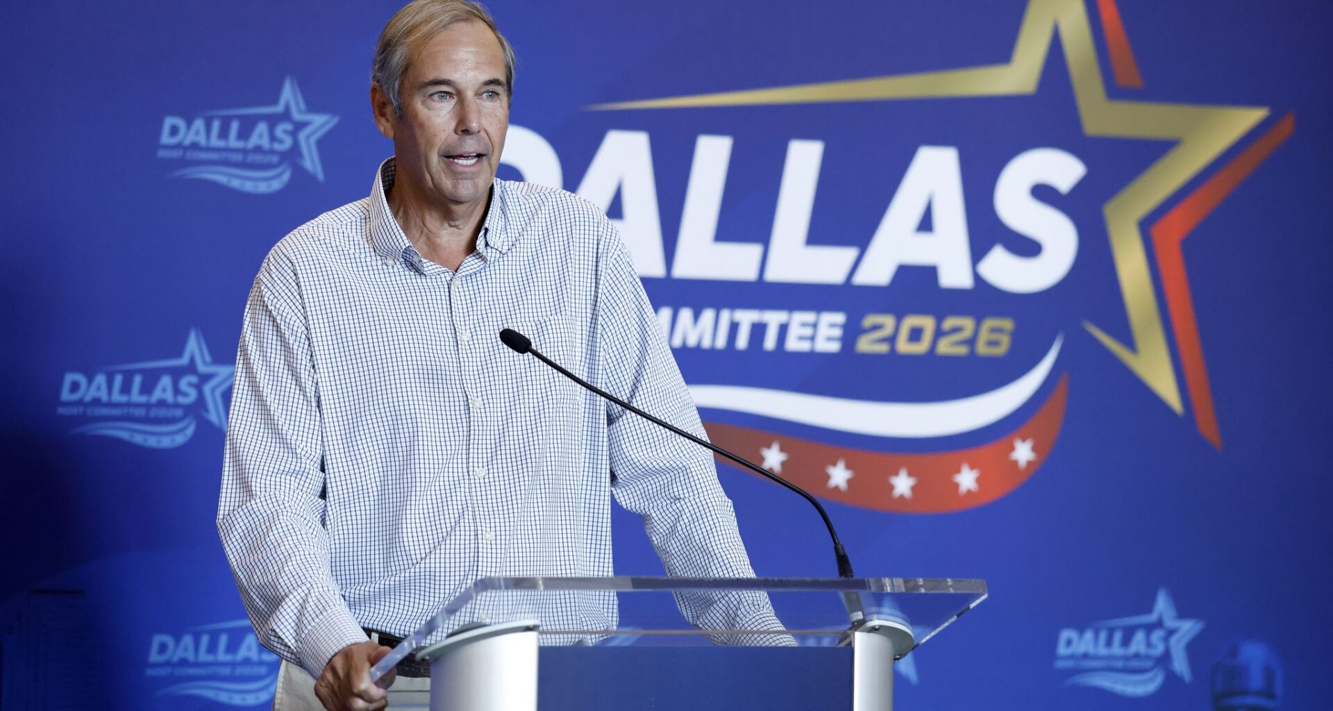 Host Committee Co-Chair Ray Washburne speaks Aug. 5 about the Republican Party's first-ever midterm convention at American Airlines Center.