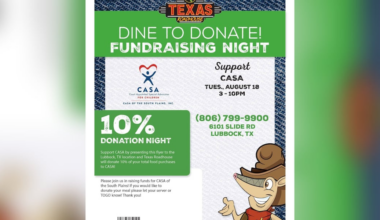 CASA of the South Plains hosts Dine to Donate at Texas Roadhouse