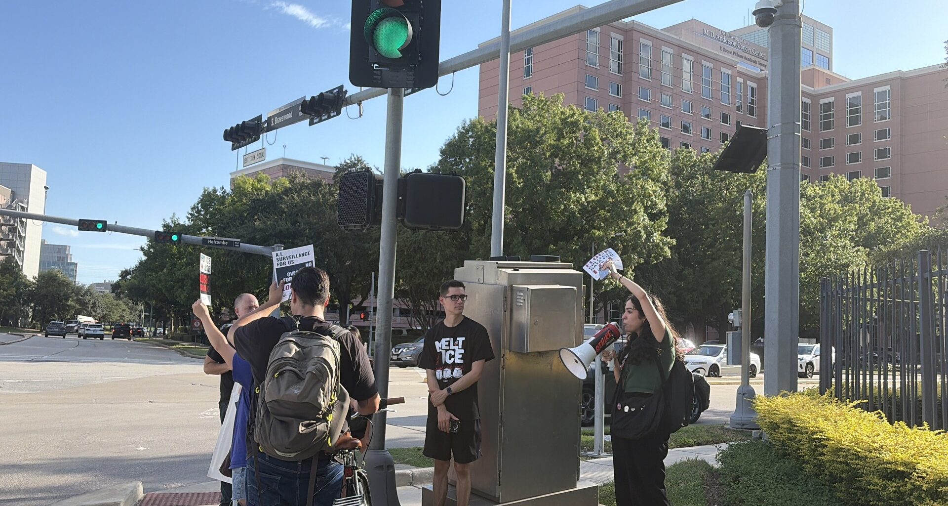 Houston activists protest Flock license plate cameras