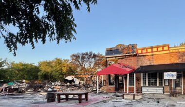 a fire devastated two restaurants in Arlington Monday afternoon.