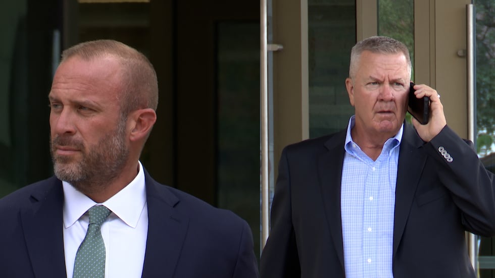 Joshua Allen (left) and Michael Cox, in separate photos, outside the federal courthouse in San...