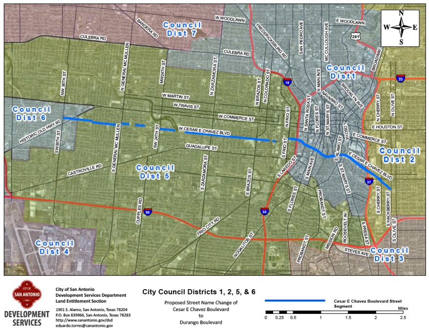 A city map detailing the affected roadway