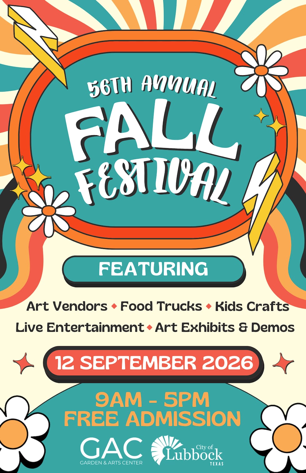 The Lubbock Garden and Arts Center annual Fall Festival features live entertainment, art...