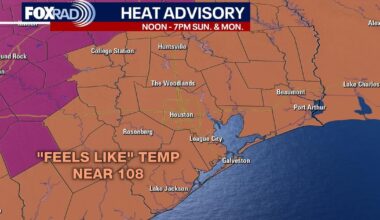 Heat Advisory extended for Southeast Texas as heat index values reach 110 degrees