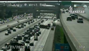 13 Alert Traffic: Heavy truck fire snarls traffic on Katy Freeway at Beltway 8, Houston TranStar says