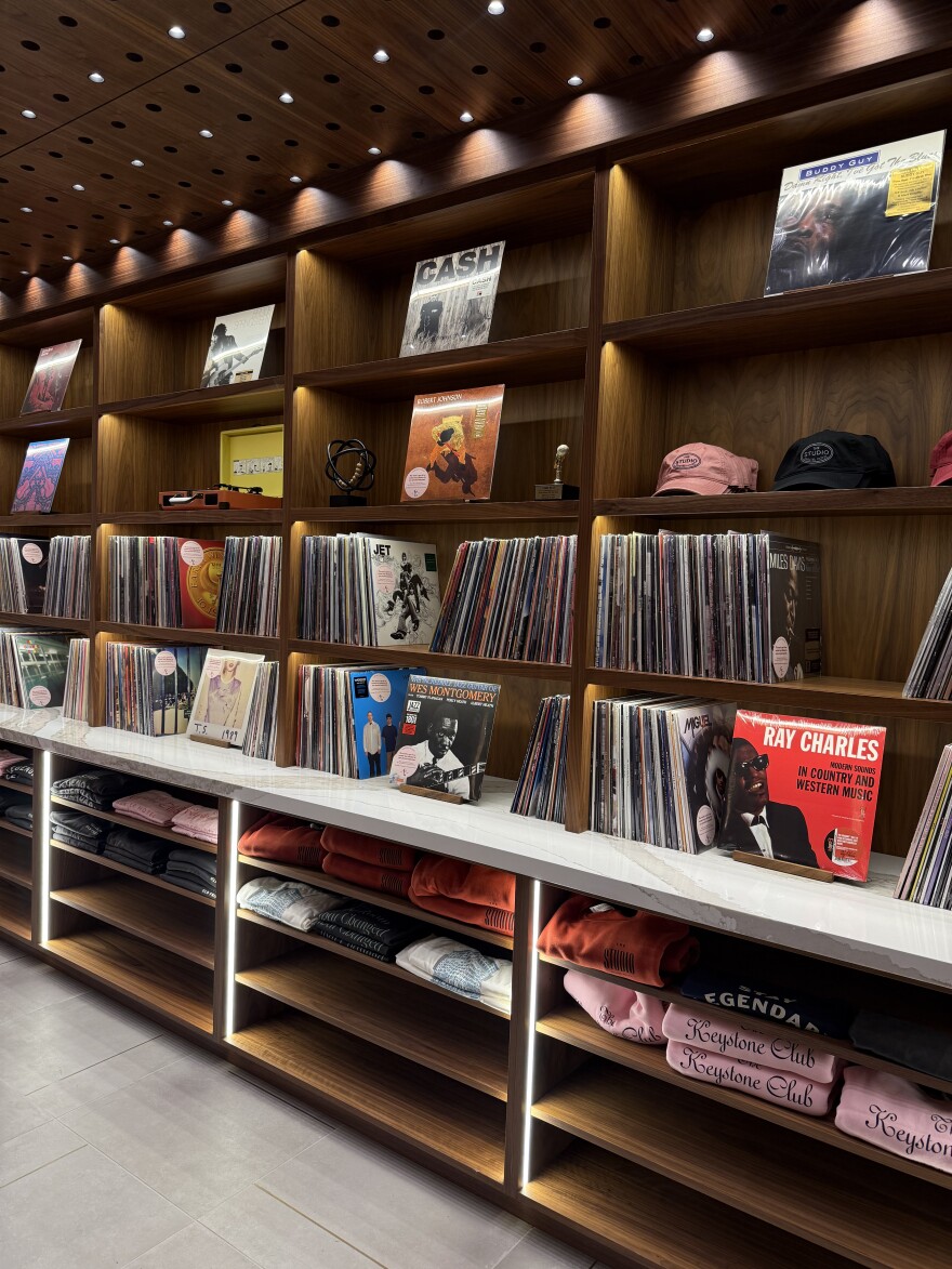 The vinyl library at the Gunter Hotel
