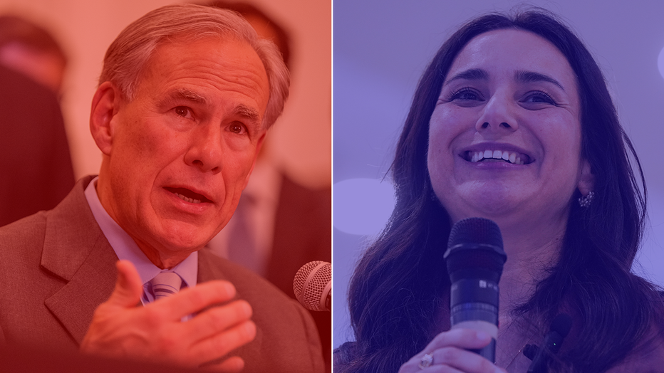 Texas Gov. Greg Abbott (left) and Texas Rep. Gina Hinojosa (right).