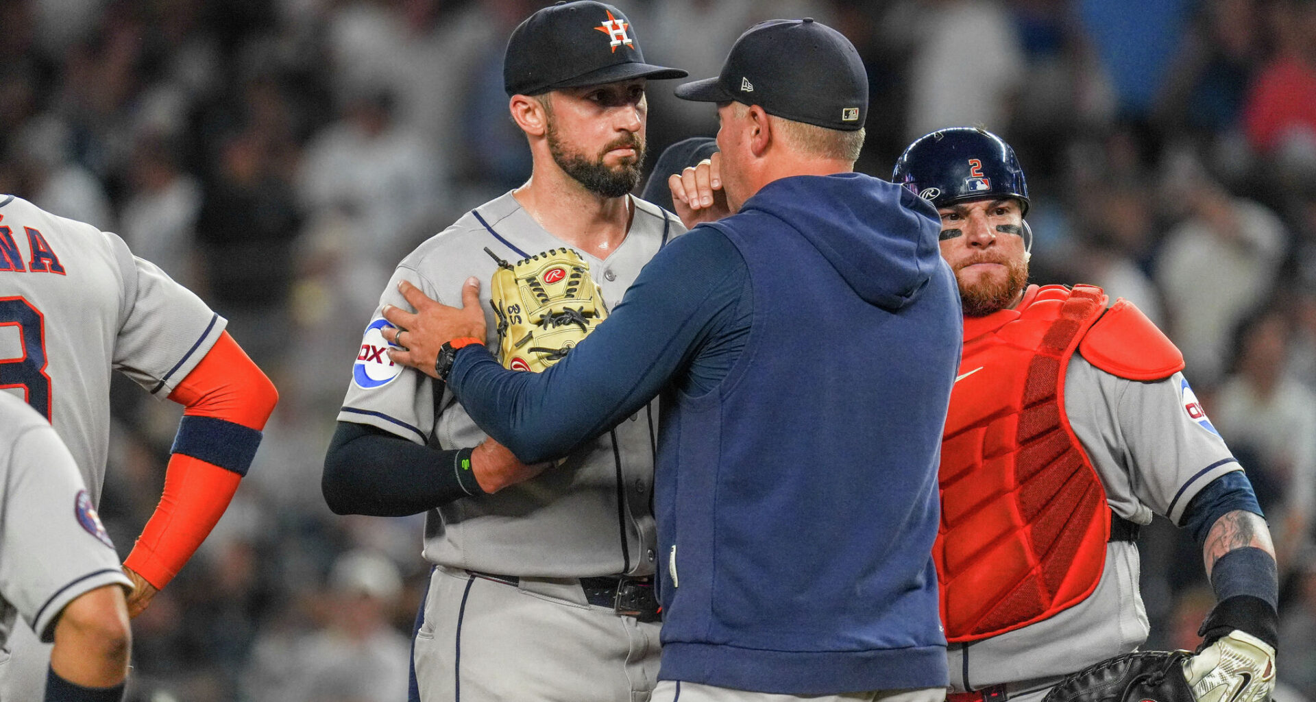 Houston Astros' bullpen hit hard in late innings in loss to NY Yankees