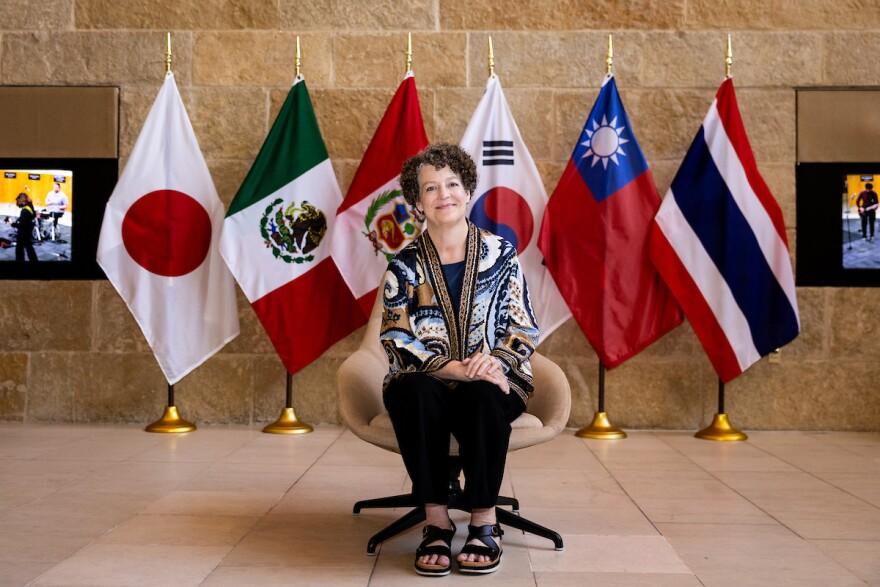 Kristie Bryant, Chair of Austin Sister Cities and Austin-Oita Sister Cities, has been involved in the organization for over 30 years. Patricia Lim/KUT News