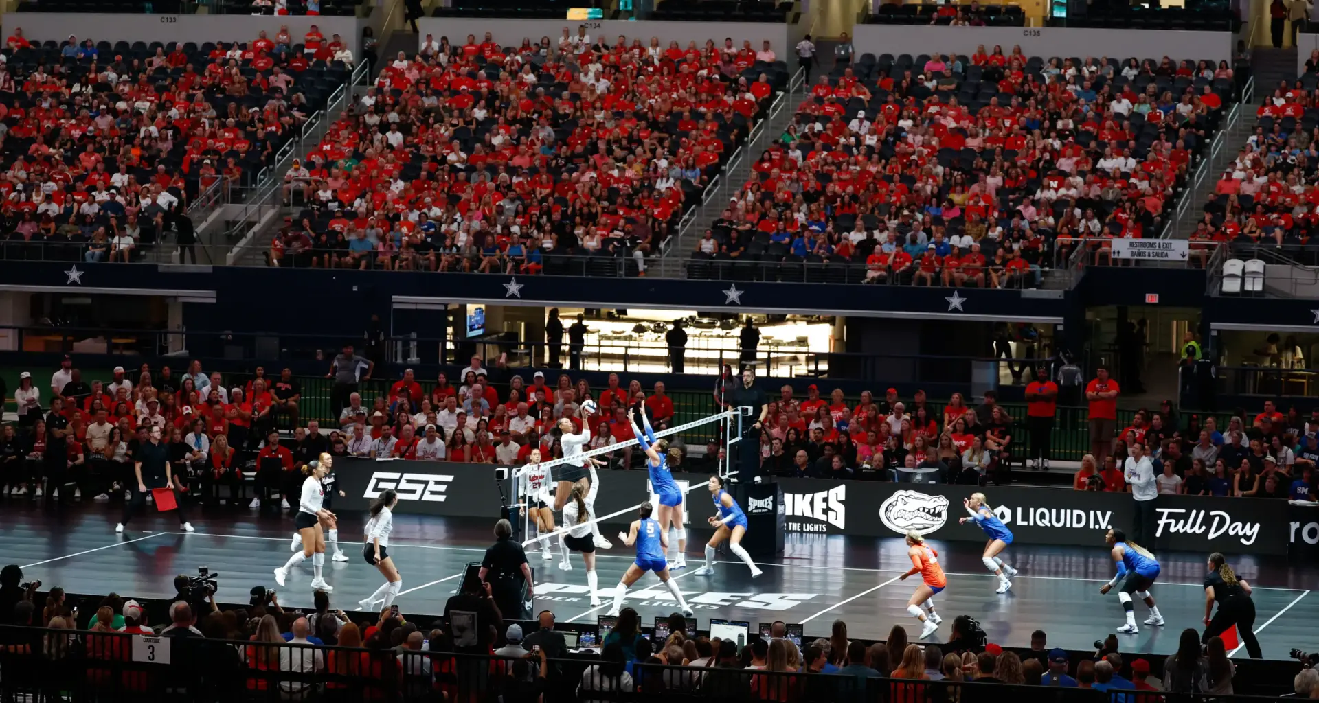 Nebraska volleyball Spike Under the Lights photos from AT&T Stadium